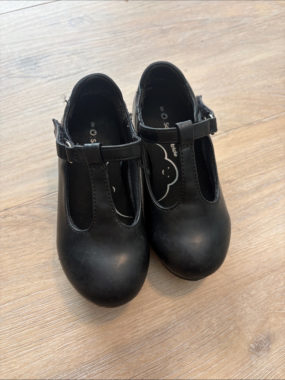 Kids Black T-Strap Tap Shoes